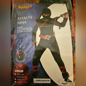 Spirit Stealth Ninja Costime/ 8 -10/ Black with red trim